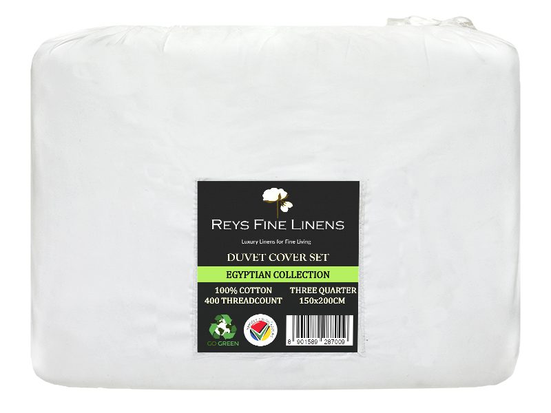 Rey's Fine Linen - Egyptian Collection - Oxford Castlerock Satin Stitch Duvet Cover Set-Three Quarter(01 Set)