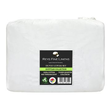 Rey's Fine Linen - Egyptian Collection - Oxford Castlerock Satin Stitch Duvet Cover Set-Three Quarter(01 Set)