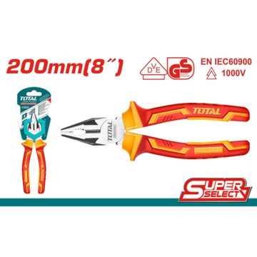 Total Insulated Combination Pliers 8"/200Mm- 3 Pack