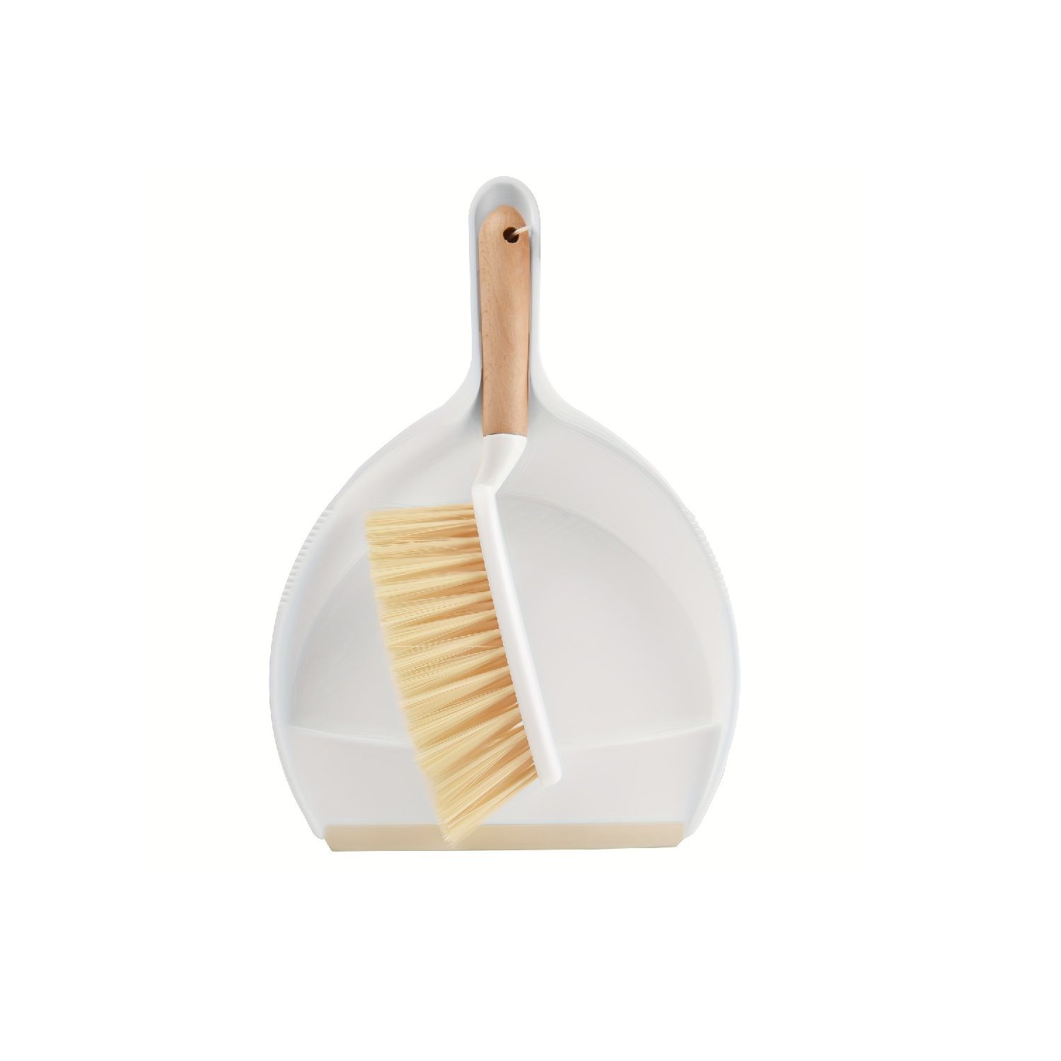 Dustpan and Brush Set with Wooden Handle