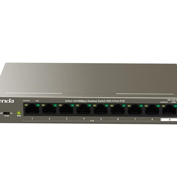 Tenda 9-Port Fast Ethernet Desktop Switch With 8-Port Poe Tef1109P-8-102W