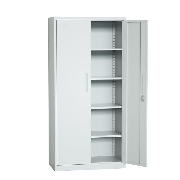 Steel Swing Door Inner Handle Filing Cabinet Storage Cupboard - Light Grey