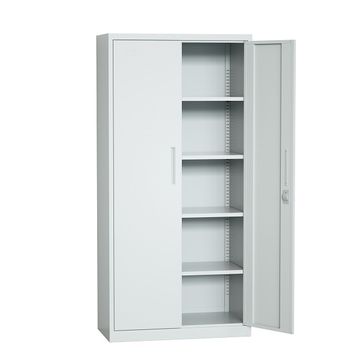 Steel Swing Door Inner Handle Filing Cabinet Storage Cupboard Locker - Light Grey