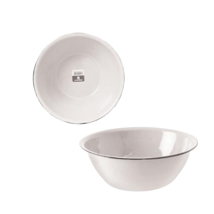 Mixing Bowl Enamel 20cm White Cash Bowl (Pack of 6)