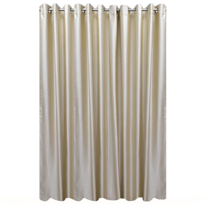 Matoc Readymade Curtain -100% Blackout -Shimmer Cream -Eyelet -400cm W x 253cm H