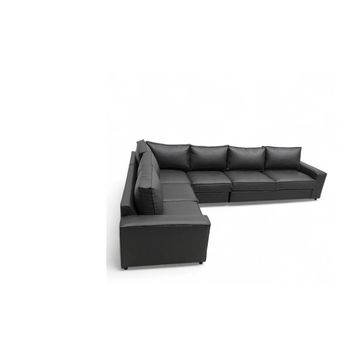 Amsterdam Leather Couch Grey Left Sided