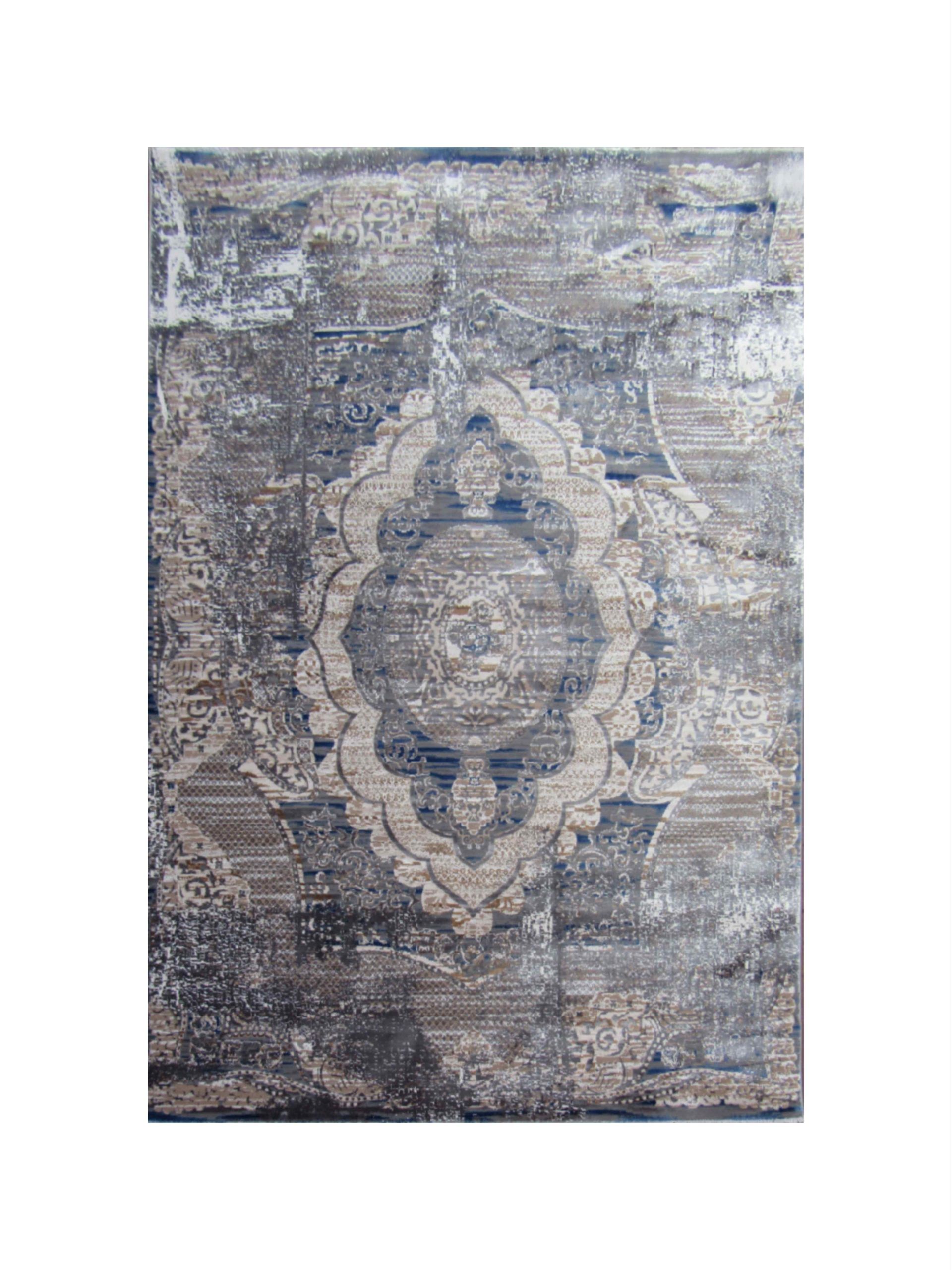 BK Carpets & Rugs - Vintage Inspired Medallion  Oriental Rug - 2m x 2,9m - Blue , Grey & Beige