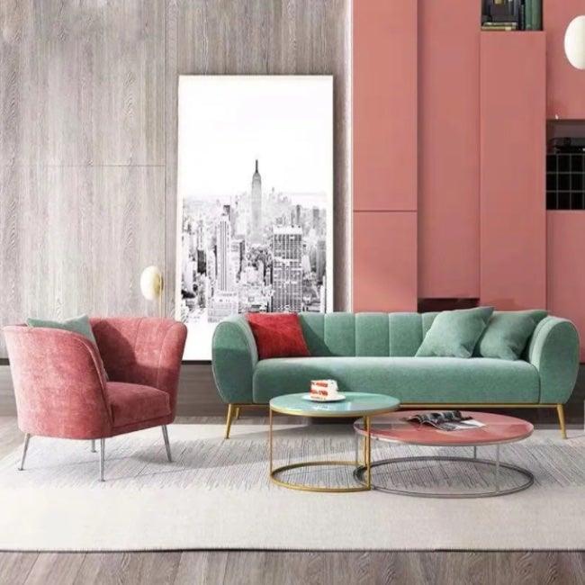 Modern Grey Chesterfield 1 seater Sofa - Grey