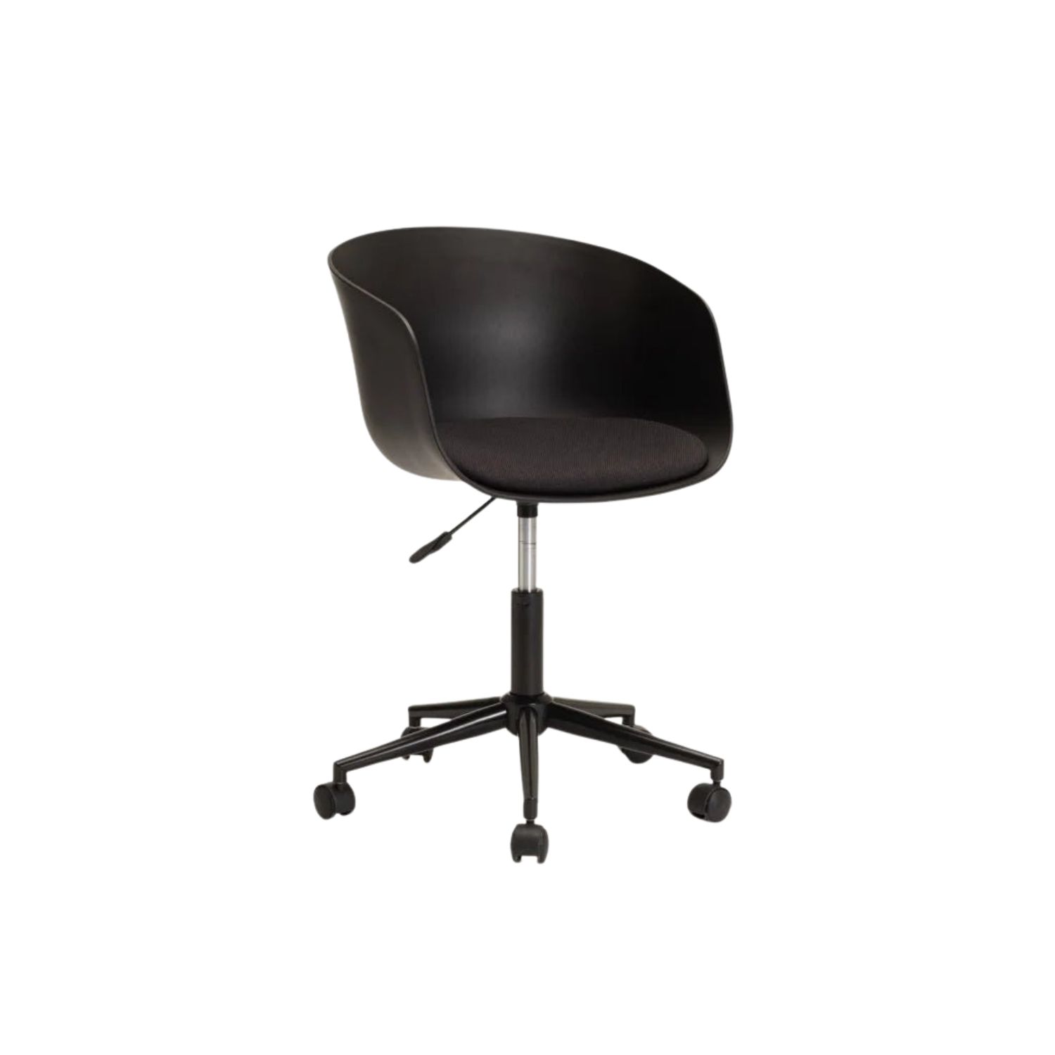 Curved Back Adjustable Office Chair - Black