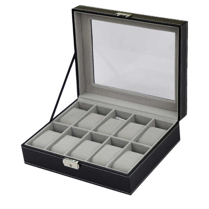 Leather Watch Case Holder Organizer Storage Box