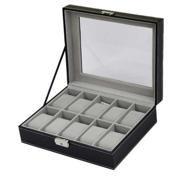 Leather Watch Case Holder Organizer Storage Box