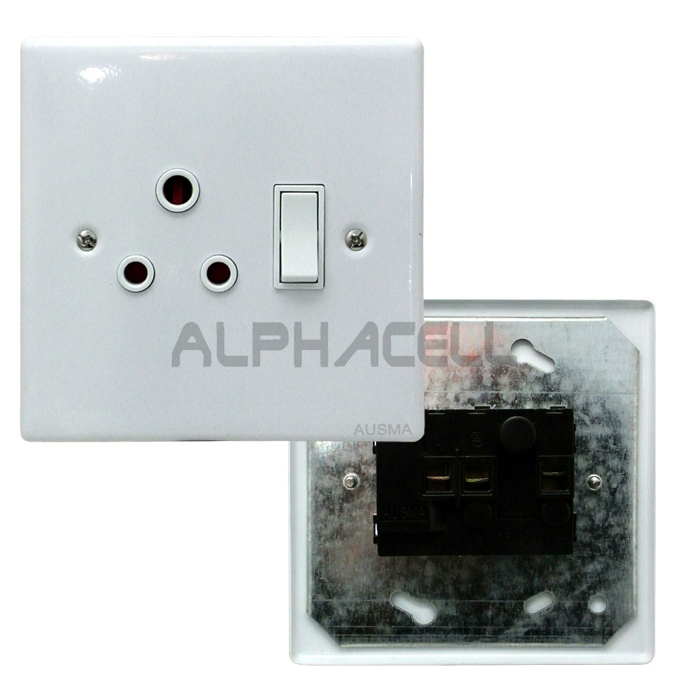 SWITCH WALL SOCKET SINGLE 4X4-(Steel cover white)