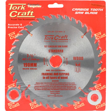 Tork Craft - Blade Tct 190 x 40T 30/20/16mm