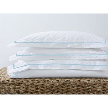 Rey's Fine Linen - Egyptian Collection - Oxford Satin Stitch Duvet Cover -Crystal Blue-Super King(01 Set)