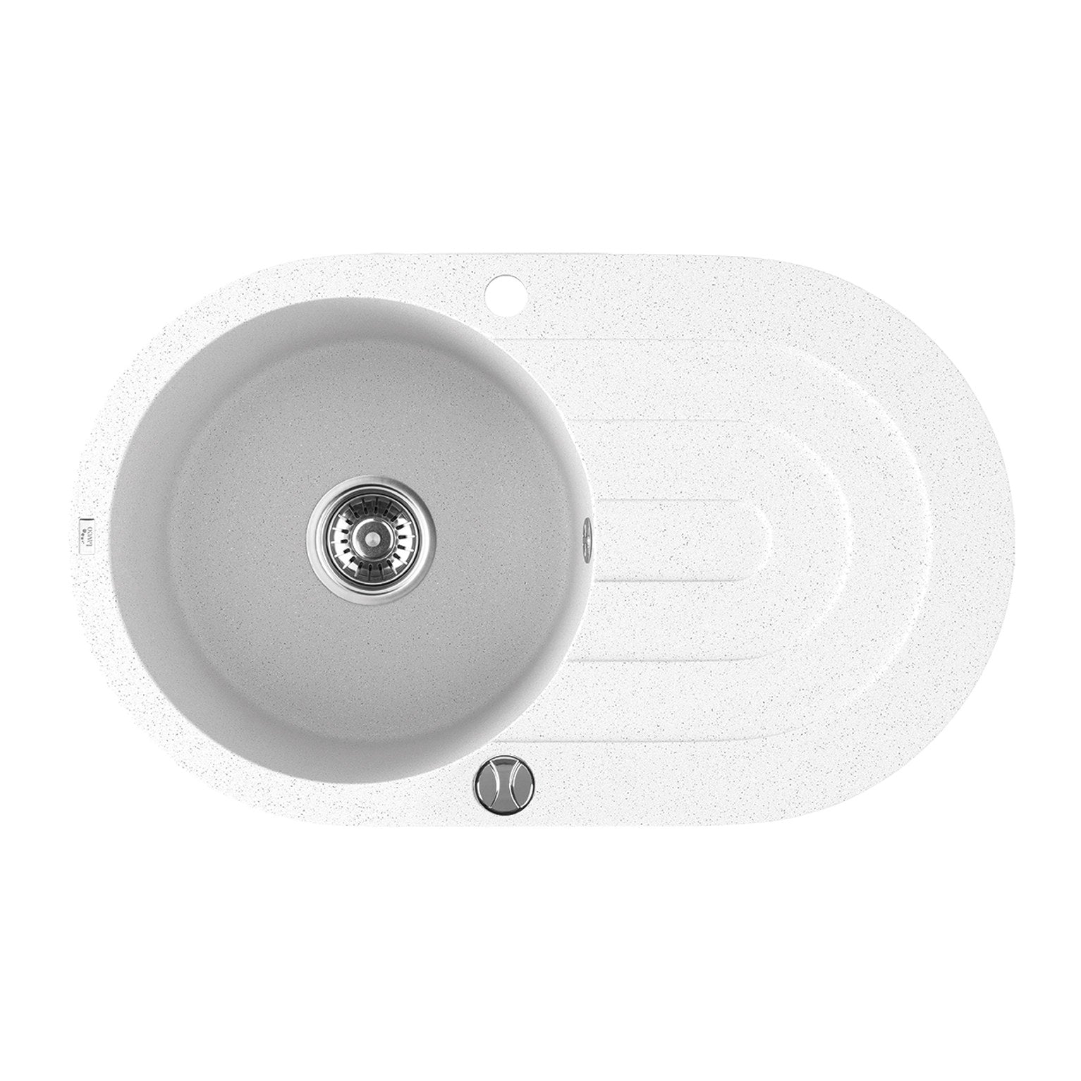 Laveo Dafne 780 Granite Composite Kitchen Sink 1 Bowl with Drainer - White