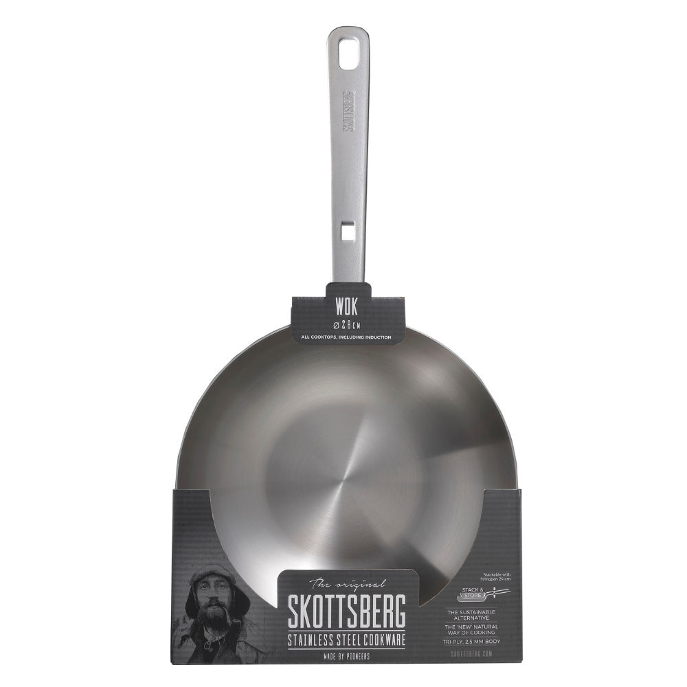 Skottsberg Stainless Steel wok 28cm