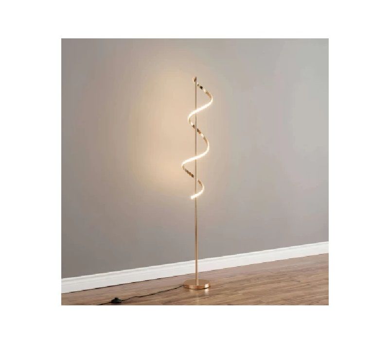 Gold Spiral LED Floor Lamp