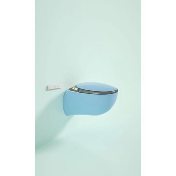 Aura-Sleek Smart Wall-Hung Commode- Light Blue