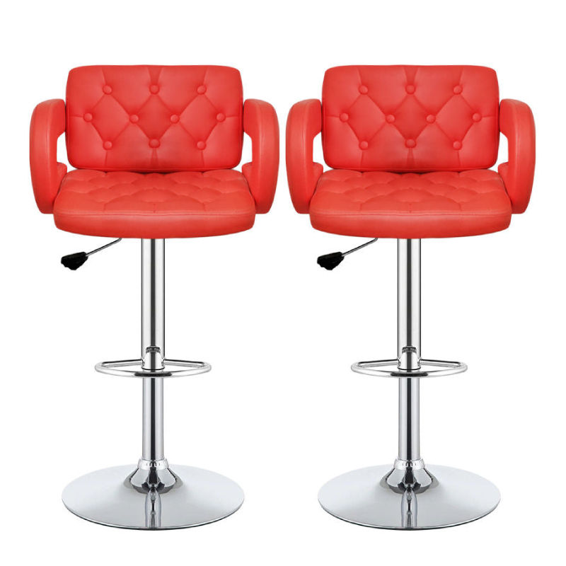 Nu Dekor - Delia Bar Stool - Set Of 2 - Red