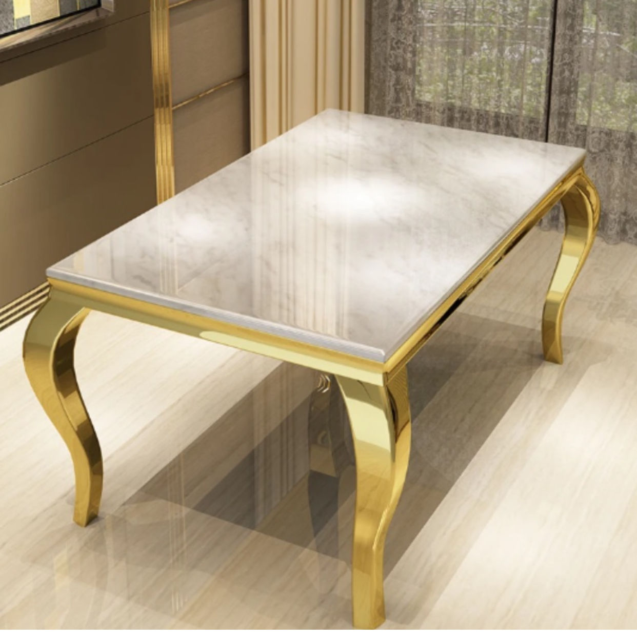 IG Furn-  Cassidy 1.8m Dining Table Gold
