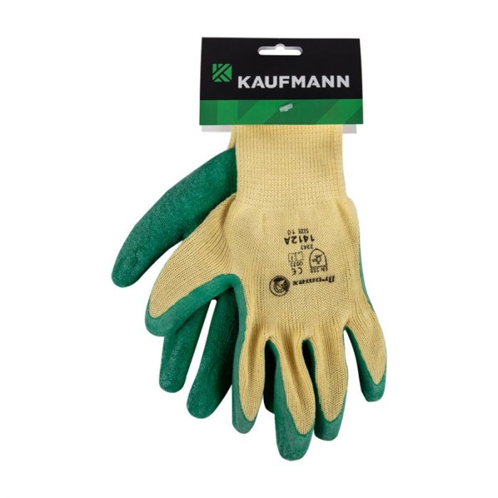 Bulk Pack 3 x Kaufmann Latex Coated Gripper Glove - Green