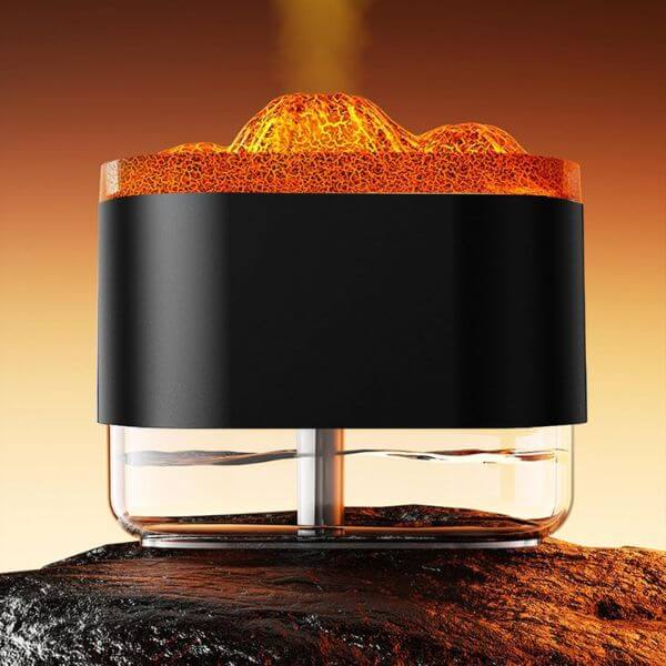 Volcano Flame Air Diffuser Humidifier - Black
