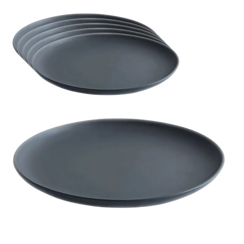 Set of 6 Dark Grey Side Plates