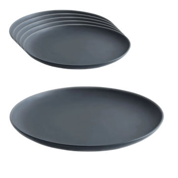 Set of 6 Dark Grey Side Plates