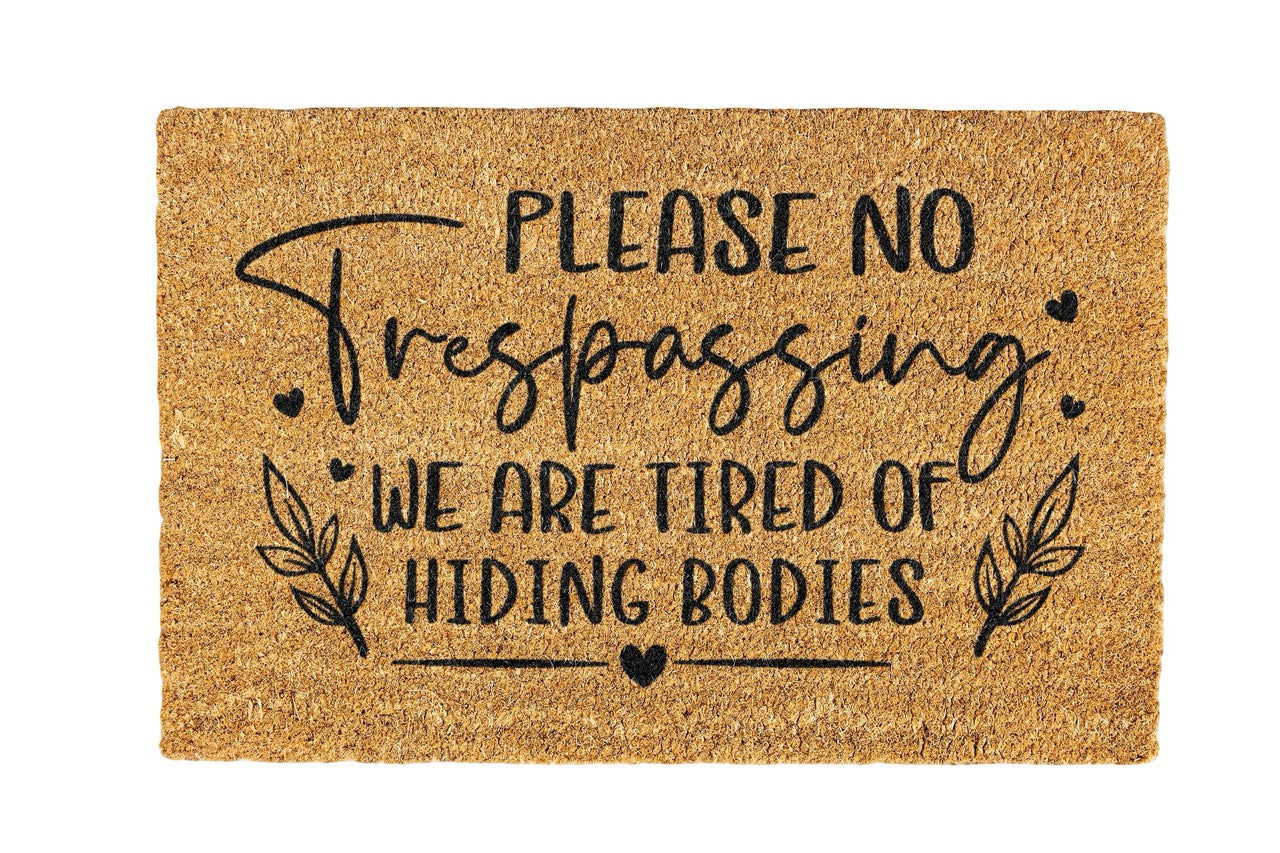 No Trespassing Coir Doormat Design 700 x 400 mm