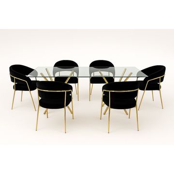 IG Furn- JY 6 Seater Dining Set Black
