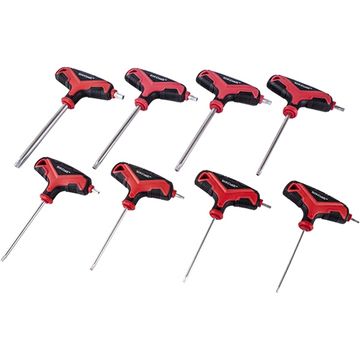 8Pc Torx T-Handle Wrench Set Sizes: T10-T15-T20-T25-T30-T40-T45-T50