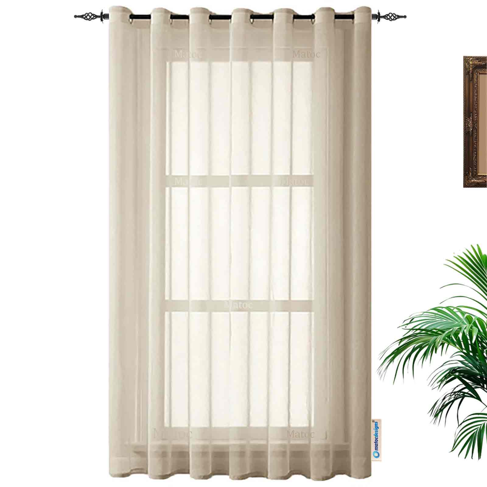 Matoc Designs Curtain - Mystic Voile - Stone - Eyelet - 500cm W x 221cm H