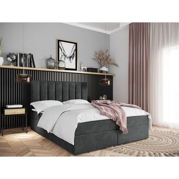 Modern Upholstered Bed Queen Size XL - Grey