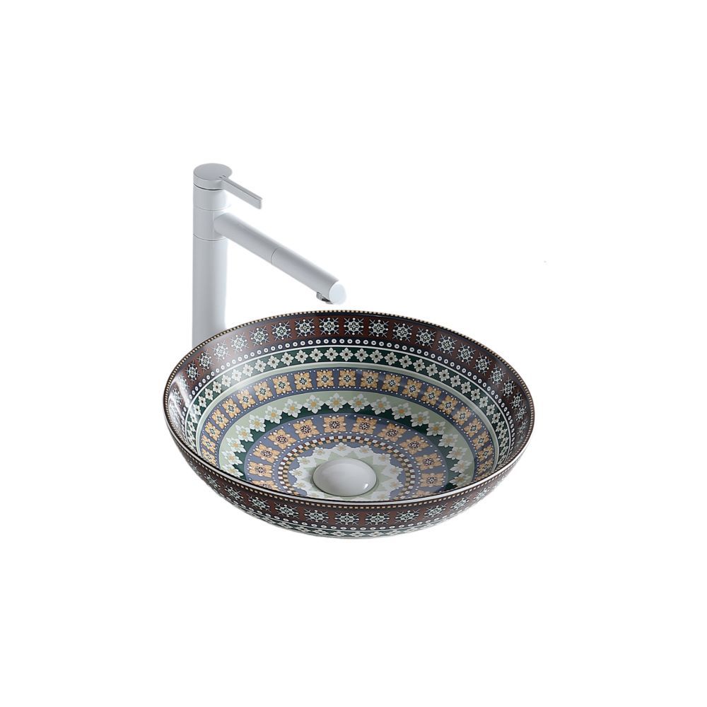 Counter top Ceramic Basin / table top - Azalea - Gloss Brown Art