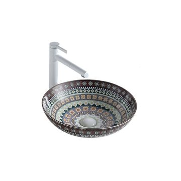 Counter top Ceramic Basin / table top - Azalea - Gloss Brown Art