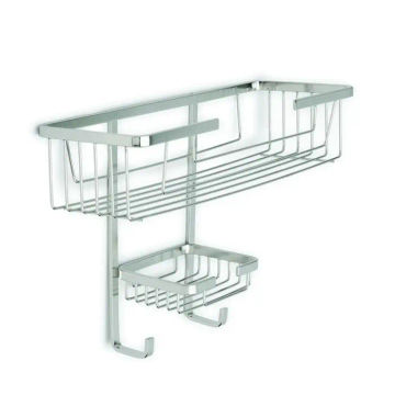 Woodly Bath Organiser, Stainless Steel