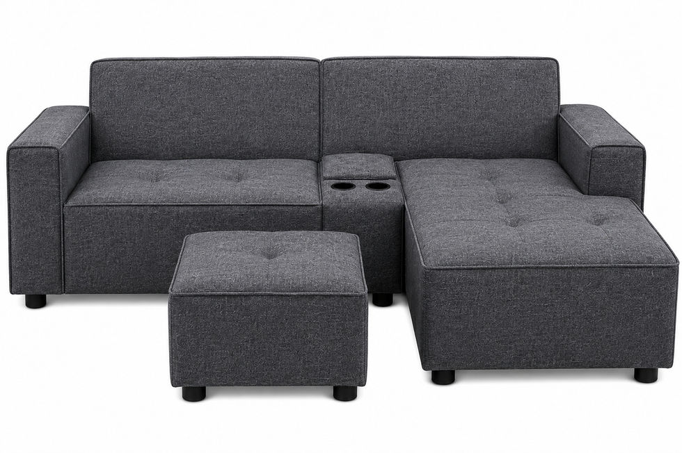Comfy Home Furnitures Atlanta LShape Sofa & Ottoman