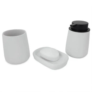 Woodly Bath Set, Dolomite White, 3 Pieces