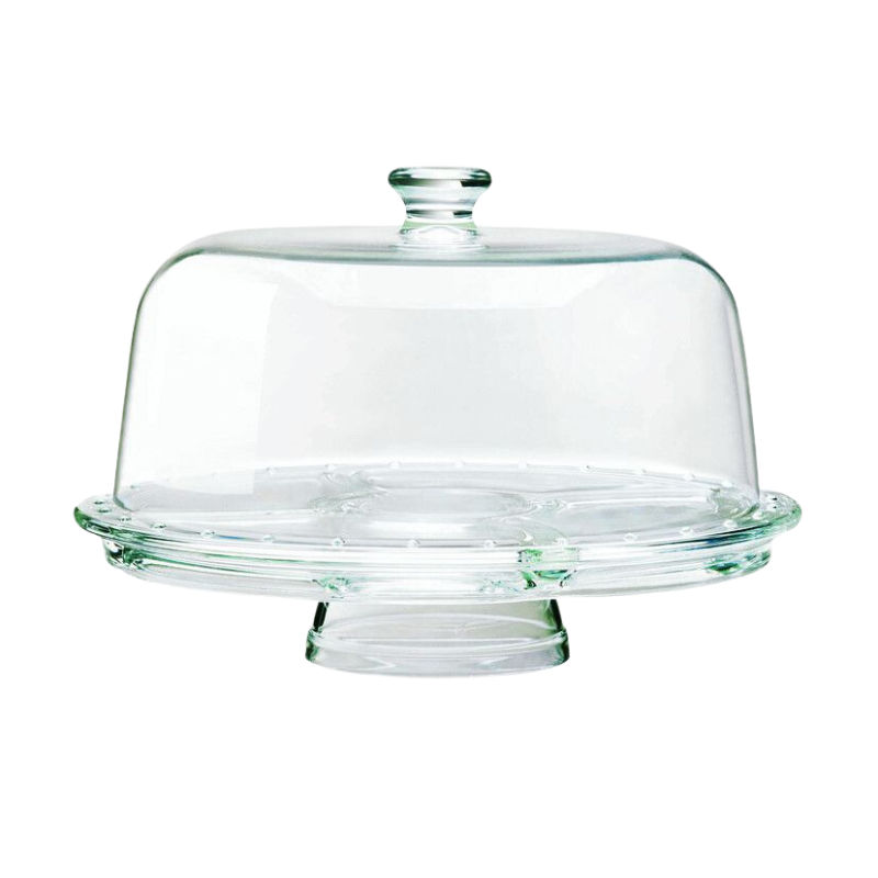 Borgonovo Palladio 6 in 1 Curved Footed Glass Plate with Dome