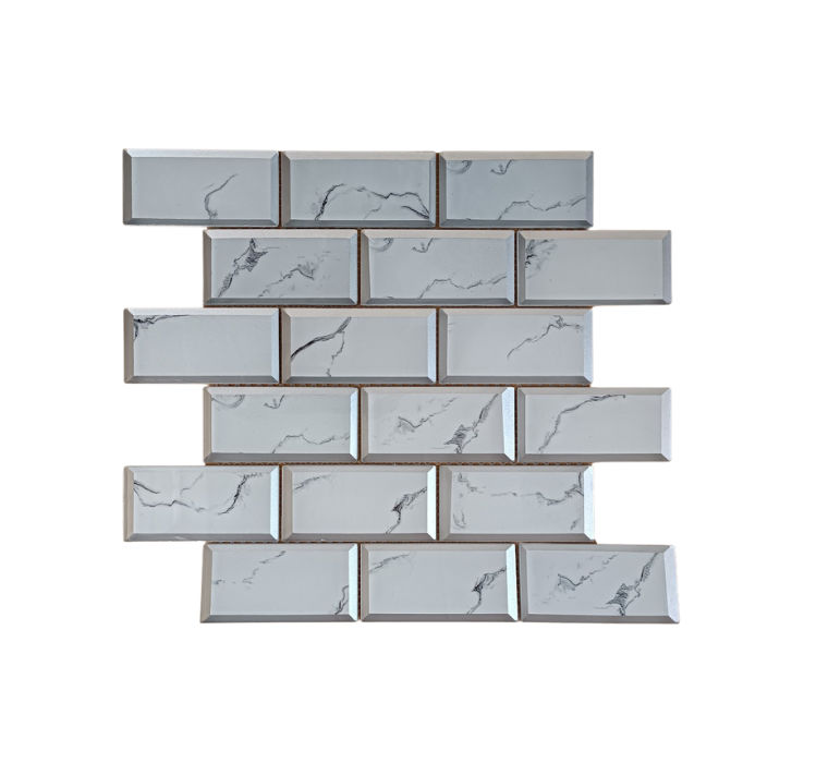 Mosaic Glass - Metro White Marble - 300x300 (per sheet)