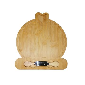 Bamboo Cheese Serving Tray with Cheese Knife Set