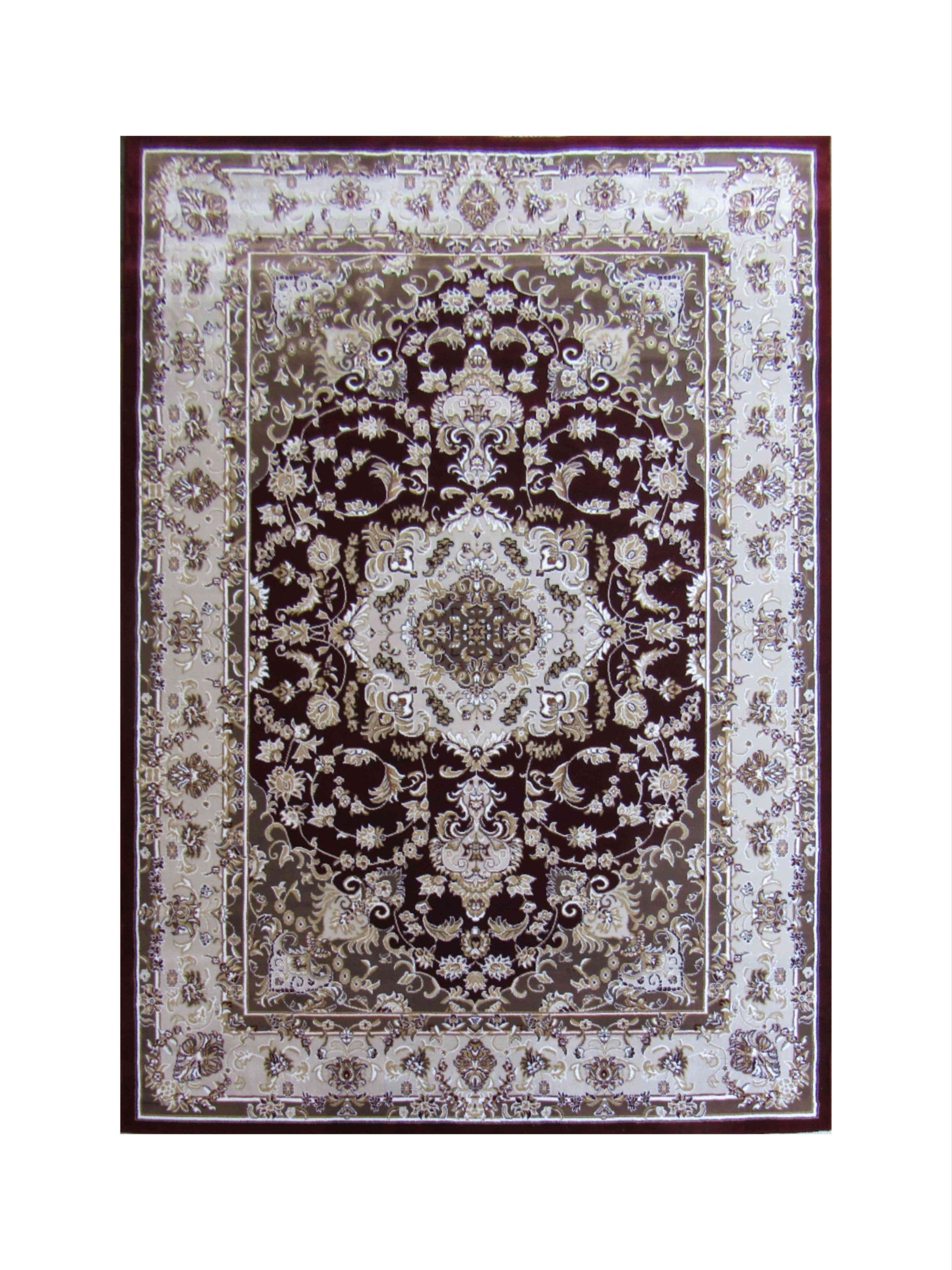 BK Carpets & Rugs - Persian Classic Medallion Rug - 2m x 2.9m - Maroon Red & Beige
