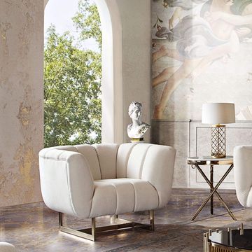 Bozza Venus Cream Sofa & Chair 2PC Set - purple