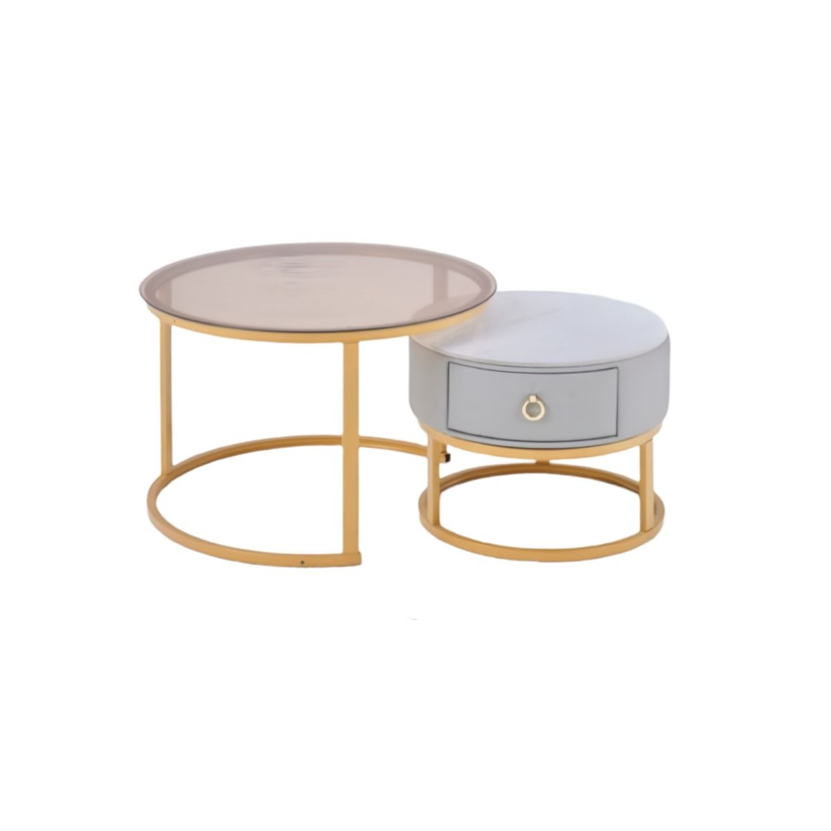 KCW-Shiny Black Marble Top Side Table with Silver Frame