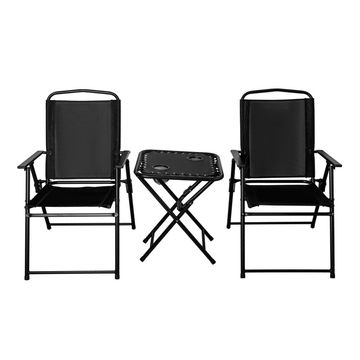 3-Piece Camping Chair and Table Set – Folding Chairs with Cupholder Table