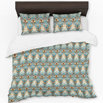 Duvet In Teal And Cream Duvet Cover Set King