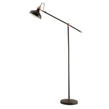 Eurolux Radiant Steel Floor Light Black & Copper