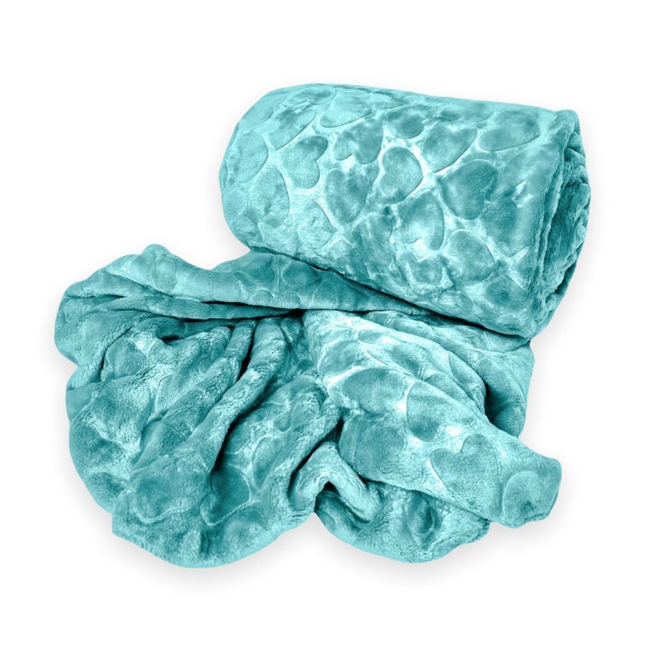 Nu Dekor - Rainbow Winter Fleece Blanket - 180 x 210cm - Caribbean Blue
