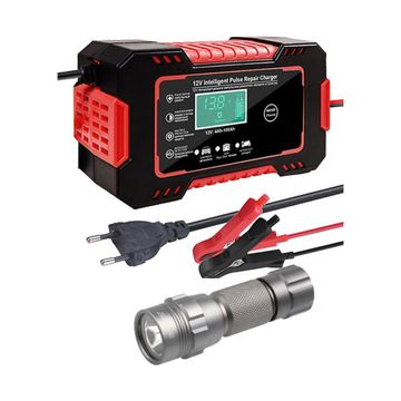 12V6a Battery Intelligent Pulse Repair Charger and Stier Waterproof Torch