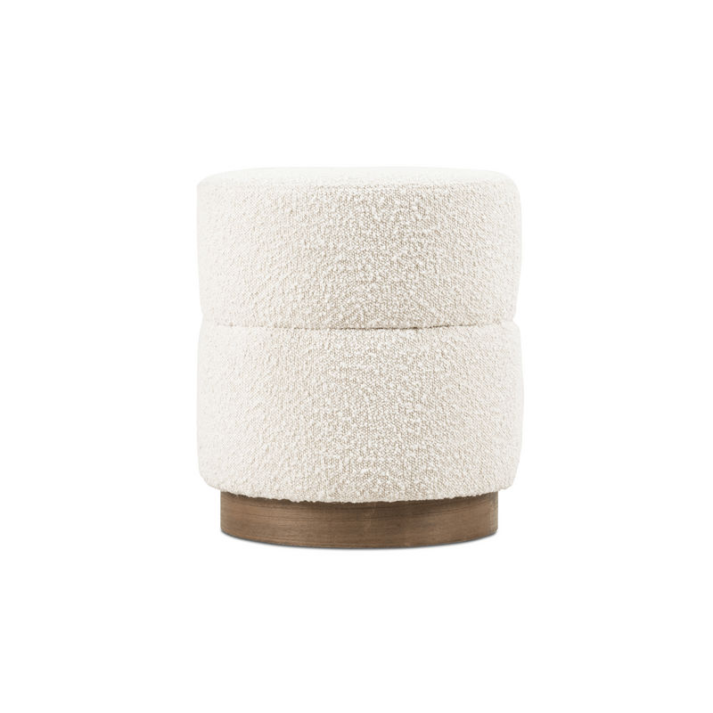 Scallop Ottoman Boucle natural